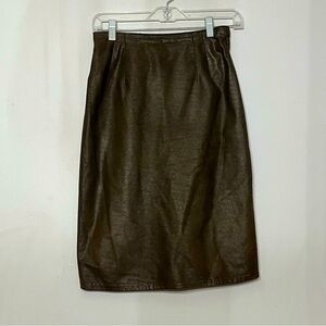 Bettina Leather‎ Skirt Pencil Vintage Pebbled Snakeskin 6 Brown Grunge Rock USA